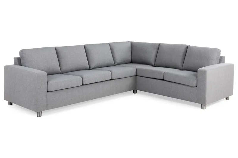 Crazy 5-seters Vendbar L-formet Large Hjørnesofa i Stoff - Grå - Møbler - Sofaer - Hjørnesofaer