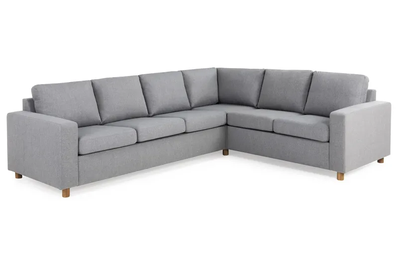 Crazy 5-seters Vendbar L-formet Large Hjørnesofa i Stoff - Grå - Møbler - Sofaer - Hjørnesofaer