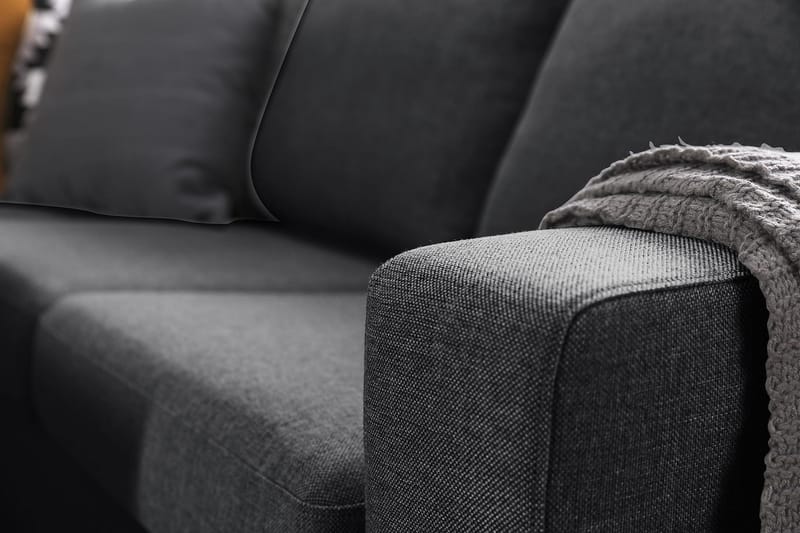 Crazy 5-seters Vendbar L-formet Large Hjørnesofa i Stoff - Mørk grå - Møbler - Sofaer - Hjørnesofaer