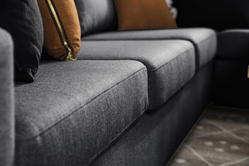 Crazy 5-seters Vendbar L-formet Large Hjørnesofa i Stoff - Mørk grå - Møbler - Sofaer - Hjørnesofaer