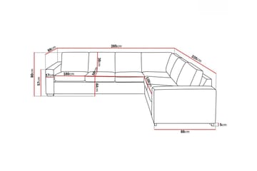 Crazy 5-seters Vendbar L-formet Large Hjørnesofa i Stoff - Mørk grå - Møbler - Sofaer - Hjørnesofaer