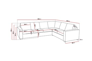 Crazy 5-seters Vendbar L-formet Large Hjørnesofa i Stoff - Mørk grå - Møbler - Sofaer - Hjørnesofaer