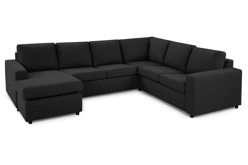 Crazy 5-seters Venstrevendt U-formet Hjørnesofa med Divan i Stoff - Antrasitt - Møbler - Sofaer - Hjørnesofaer - Hjørnesofa med divan