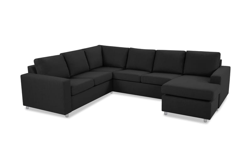 Crazy 5-seters Venstrevendt U-formet Hjørnesofa med Divan i Stoff - Antrasitt - Møbler - Sofaer - Hjørnesofaer - Hjørnesofa med divan