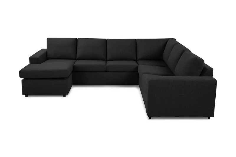 Crazy 5-seters Venstrevendt U-formet Hjørnesofa med Divan i Stoff, Antrasitt