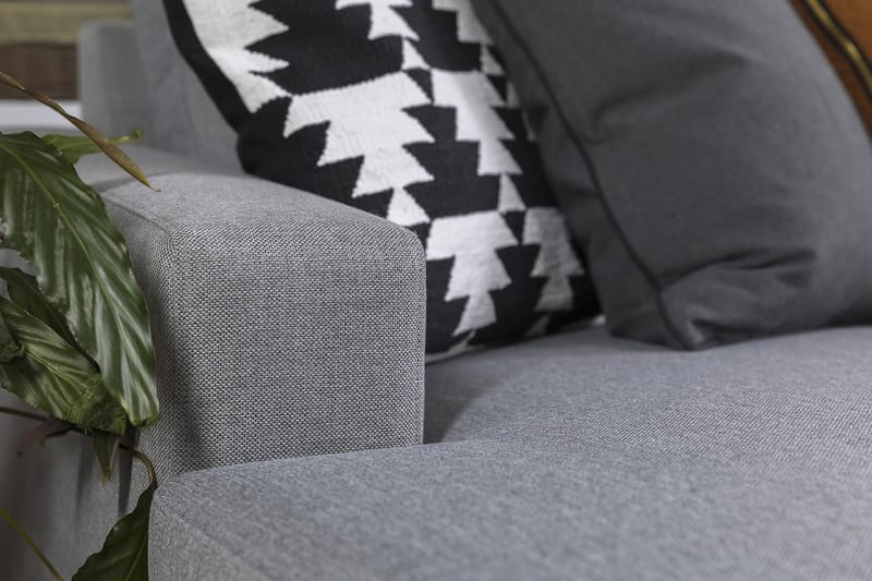 Crazy 5-seters Venstrevendt U-formet Hjørnesofa med Divan i Stoff - Grå - Møbler - Sofaer - Hjørnesofaer - Hjørnesofa med divan