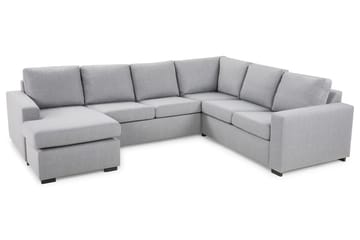 Crazy 5-seters Venstrevendt U-formet Hjørnesofa med Divan i Stoff - Grå - Møbler - Sofaer - Hjørnesofaer - Hjørnesofa med divan