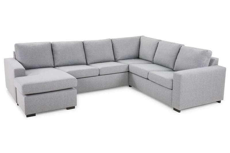Crazy 5-seters Venstrevendt U-formet Hjørnesofa med Divan i Stoff - Grå - Møbler - Sofaer - Hjørnesofaer - Hjørnesofa med divan