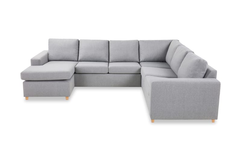 Crazy 5-seters Venstrevendt U-formet Hjørnesofa med Divan i Stoff - Grå - Møbler - Sofaer - Hjørnesofaer - Hjørnesofa med divan