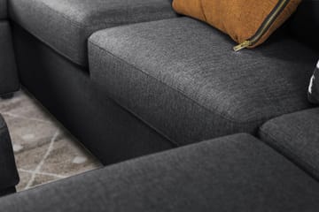 Crazy 5-seters Venstrevendt U-formet Hjørnesofa med Divan i Stoff - Mørk grå - Møbler - Sofaer - Hjørnesofaer