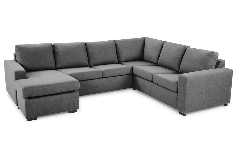 Crazy 5-seters Venstrevendt U-formet Hjørnesofa med Divan i Stoff - Mørk grå - Møbler - Sofaer - Hjørnesofaer