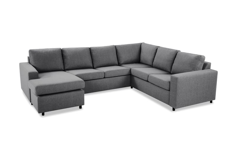 Crazy 5-seters Venstrevendt U-formet Hjørnesofa med Divan i Stoff - Mørk grå - Møbler - Sofaer - Hjørnesofaer
