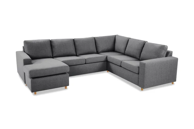 Crazy 5-seters Venstrevendt U-formet Hjørnesofa med Divan i Stoff - Mørk grå - Møbler - Sofaer - Hjørnesofaer - Hjørnesofa med divan