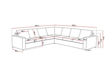 Crazy 6-seters Vendbar L-formet X-Large Hjørnesofa i Stoff - Antrasitt - Møbler - Sofaer - Hjørnesofaer