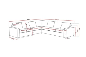 Crazy 6-seters Vendbar L-formet X-Large Hjørnesofa i Stoff - Antrasitt - Møbler - Sofaer - Hjørnesofaer