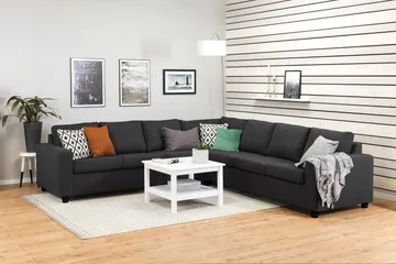 Crazy 6-seters Vendbar L-formet X-Large Hjørnesofa i Stoff - Antrasitt - Møbler - Sofaer - Hjørnesofaer
