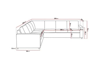 Crazy 6-seters Vendbar L-formet X-Large Hjørnesofa i Stoff - Antrasitt - Møbler - Sofaer - Hjørnesofaer