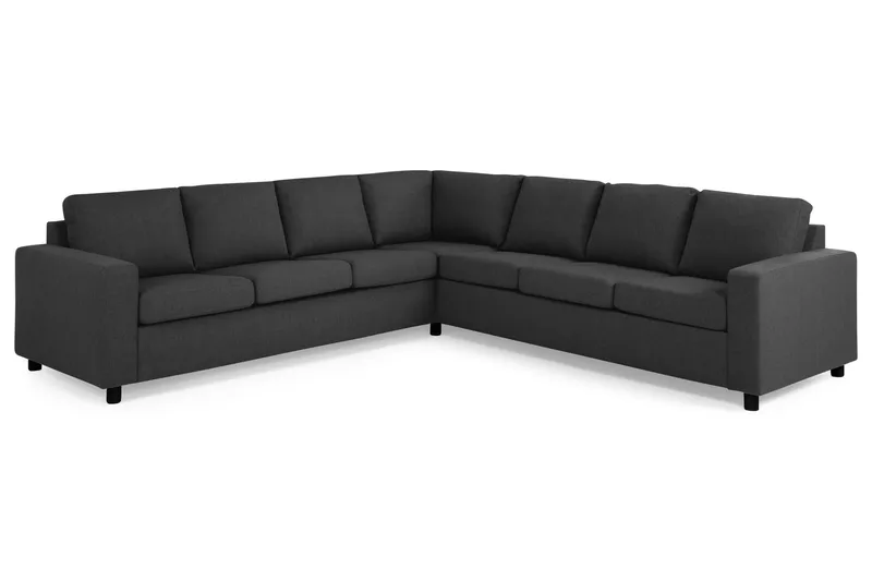 Crazy 6-seters Vendbar L-formet X-Large Hjørnesofa i Stoff - Antrasitt - Møbler - Sofaer - Hjørnesofaer