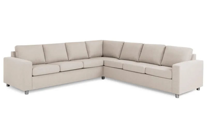 Crazy 6-seters Vendbar L-formet X-Large Hjørnesofa i Stoff - Beige - Møbler - Sofaer - Hjørnesofaer