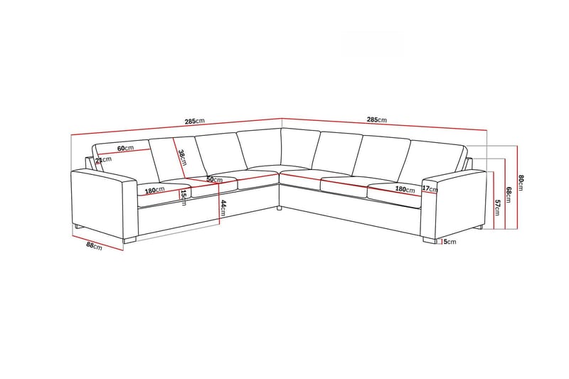 Crazy 6-seters Vendbar L-formet X-Large Hjørnesofa i Stoff - Beige - Møbler - Sofaer - Hjørnesofaer