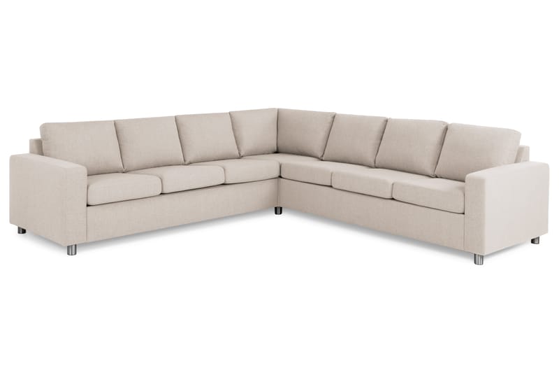 Crazy 6-seters Vendbar L-formet X-Large Hjørnesofa i Stoff - Beige - Møbler - Sofaer - Hjørnesofaer