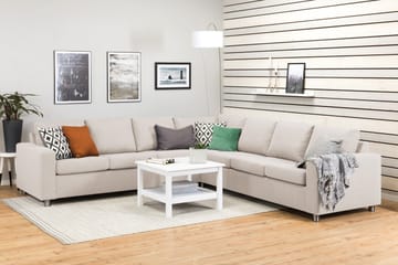 Crazy 6-seters Vendbar L-formet X-Large Hjørnesofa i Stoff - Beige - Møbler - Sofaer - Hjørnesofaer