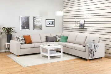 Crazy 6-seters Vendbar L-formet X-Large Hjørnesofa i Stoff - Beige - Møbler - Sofaer - Hjørnesofaer