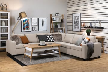 Crazy 6-seters Vendbar L-formet X-Large Hjørnesofa i Stoff - Beige - Møbler - Sofaer - Hjørnesofaer