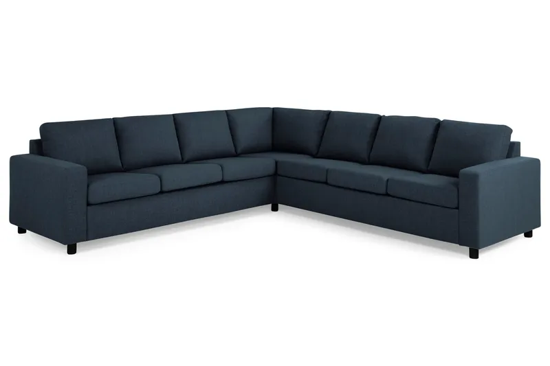 Crazy 6-seters Vendbar L-formet X-Large Hjørnesofa i Stoff - Blå - Møbler - Sofaer - Hjørnesofaer