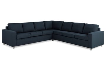 Crazy 6-seters Vendbar L-formet X-Large Hjørnesofa i Stoff - Blå - Møbler - Sofaer - Hjørnesofaer