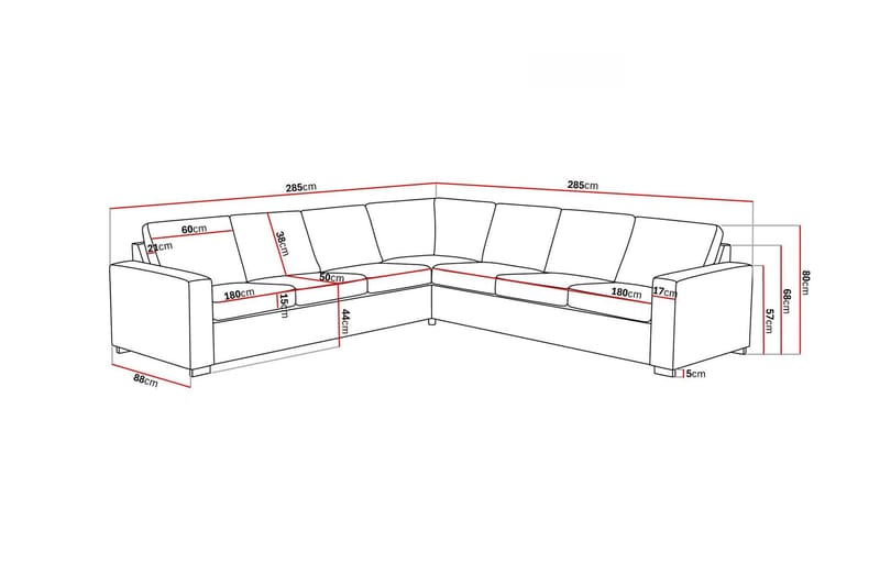 Crazy 6-seters Vendbar L-formet X-Large Hjørnesofa i Stoff - Blå - Møbler - Sofaer - Hjørnesofaer