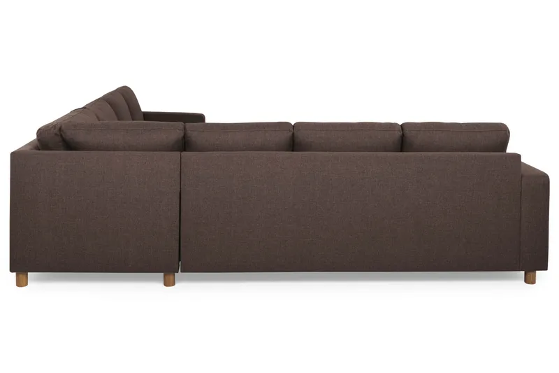 Crazy 6-seters Vendbar L-formet X-Large Hjørnesofa i Stoff - Brun - Møbler - Sofaer - Hjørnesofaer