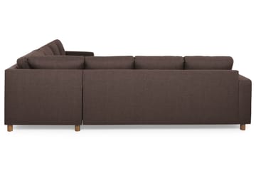 Crazy 6-seters Vendbar L-formet X-Large Hjørnesofa i Stoff - Brun - Møbler - Sofaer - Hjørnesofaer