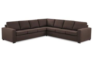 Crazy 6-seters Vendbar L-formet X-Large Hjørnesofa i Stoff - Brun - Møbler - Sofaer - Hjørnesofaer