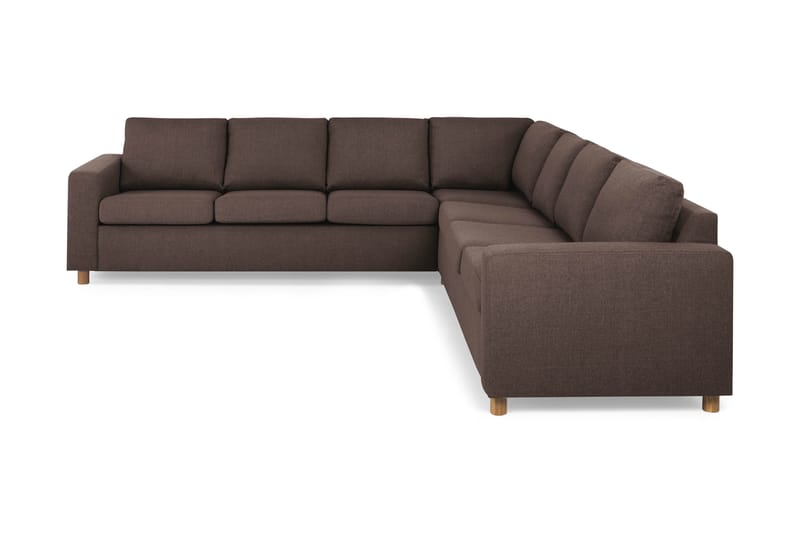 Crazy 6-seters Vendbar L-formet X-Large Hjørnesofa i Stoff - Brun - Møbler - Sofaer - Hjørnesofaer