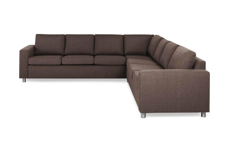 Crazy 6-seters Vendbar L-formet X-Large Hjørnesofa i Stoff - Brun - Møbler - Sofaer - Hjørnesofaer
