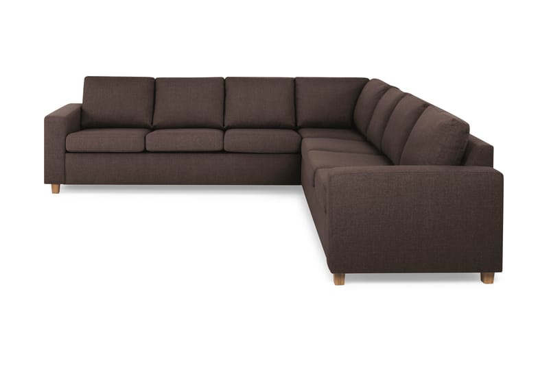 Crazy 6-seters Vendbar L-formet X-Large Hjørnesofa i Stoff - Brun - Møbler - Sofaer - Hjørnesofaer