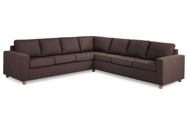 Crazy 6-seters Vendbar L-formet X-Large Hjørnesofa i Stoff - Brun - Møbler - Sofaer - Hjørnesofaer