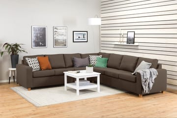 Crazy 6-seters Vendbar L-formet X-Large Hjørnesofa i Stoff - Brun - Møbler - Sofaer - Hjørnesofaer