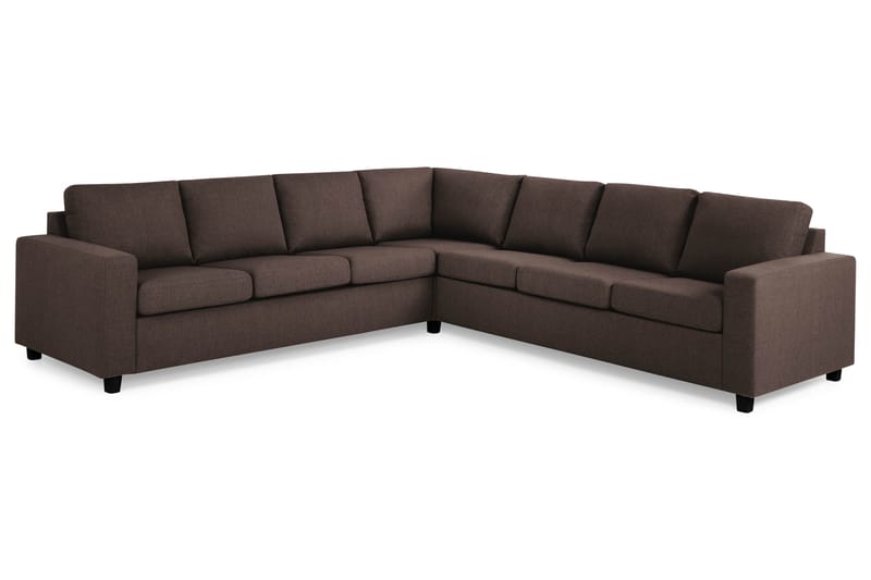 Crazy 6-seters Vendbar L-formet X-Large Hjørnesofa i Stoff - Brun - Møbler - Sofaer - Hjørnesofaer