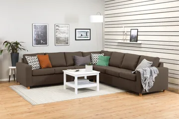 Crazy 6-seters Vendbar L-formet X-Large Hjørnesofa i Stoff - Brun - Møbler - Sofaer - Hjørnesofaer