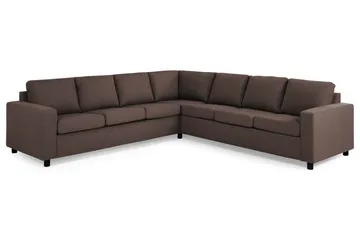 Crazy 6-seters Vendbar L-formet X-Large Hjørnesofa i Stoff - Brun - Møbler - Sofaer - Hjørnesofaer