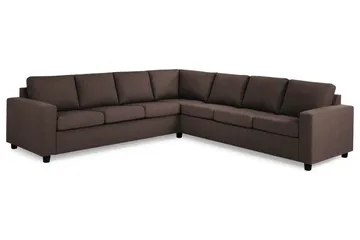 Crazy 6-seters Vendbar L-formet X-Large Hjørnesofa i Stoff - Brun - Møbler - Sofaer - Hjørnesofaer