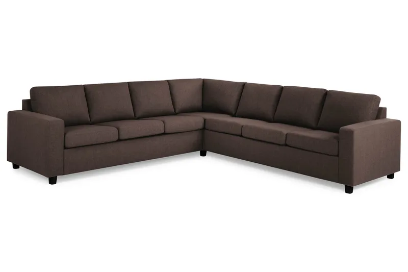 Crazy 6-seters Vendbar L-formet X-Large Hjørnesofa i Stoff - Brun - Møbler - Sofaer - Hjørnesofaer