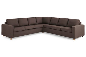 Crazy 6-seters Vendbar L-formet X-Large Hjørnesofa i Stoff - Brun - Møbler - Sofaer - Hjørnesofaer