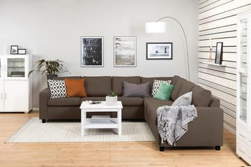 Crazy 6-seters Vendbar L-formet X-Large Hjørnesofa i Stoff - Brun - Møbler - Sofaer - Hjørnesofaer