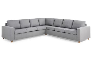 Crazy 6-seters Vendbar L-formet X-Large Hjørnesofa i Stoff - Grå - Møbler - Sofaer - Hjørnesofaer
