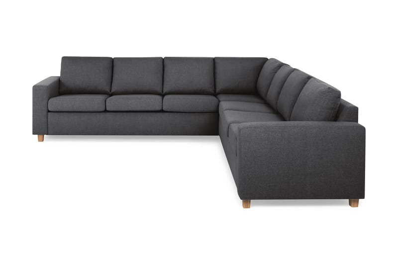 Crazy 6-seters Vendbar L-formet X-Large Hjørnesofa i Stoff, Mørk grå