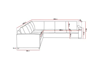 Crazy 6-seters Vendbar L-formet X-Large Hjørnesofa i Stoff - Mørk grå - Møbler - Sofaer - Hjørnesofaer