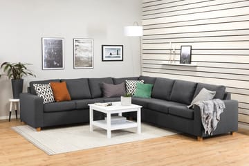 Crazy 6-seters Vendbar L-formet X-Large Hjørnesofa i Stoff - Mørk grå - Møbler - Sofaer - Hjørnesofaer